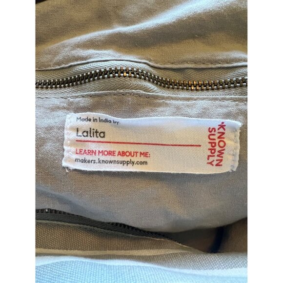 Know Supply Blue Striped Cotton Canvas Weekender Duffle Bag - Picture 8 of 10